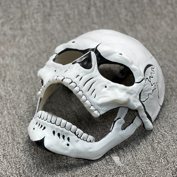Skull Masquerade Mask Halloween Skull Day of The Dead Mask Open Jaw Mask - Picture 3 of 3